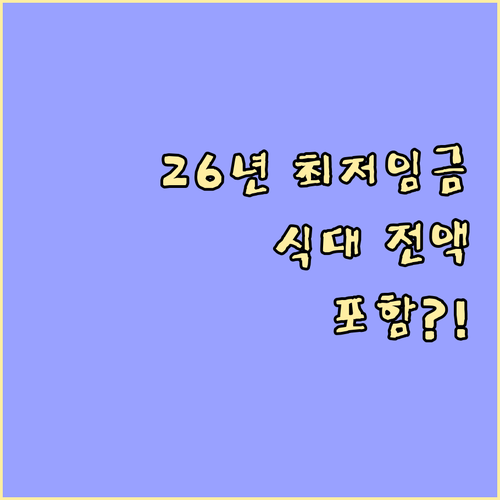 2026년 최저임금 산입 범위 개편 | 복리후생비 전액 포함 계산 사례