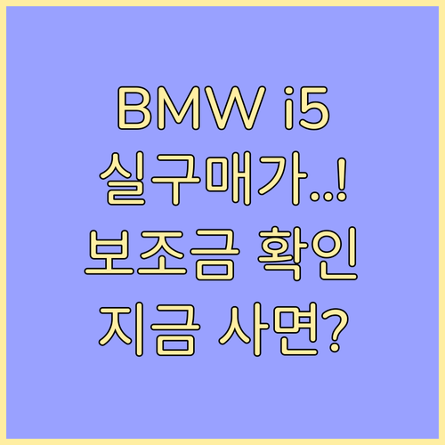 BMW i5 eDrive 40 실구매가 계산 및 지역별 보조금 현황