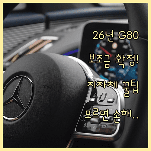 2026년 G80 전기차 보조금 신청 전략과 지자체 지원금 정보