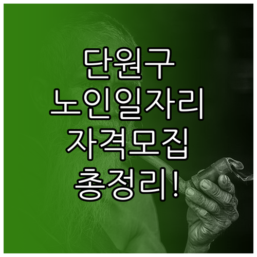 안산시 단원구 노인일자리 종류와 참여 자격 모집 기간 정리