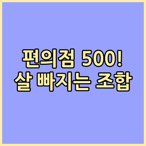 체중 감량 돕는 편의점 500칼로리 식단 조합과 배부른 한 끼 추천