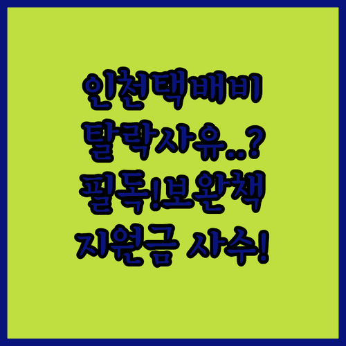 인천 소상공인 택배비 지원 부적격 사유별 해결 및 보완책