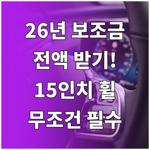 2026년 캐스퍼 일렉트릭 보조금 전망과 15인치 휠 선택 이유