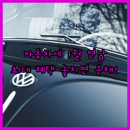 2026년 자동차세 연납 신청 기간 | 1월 혜택, 공제율, 방법 정리