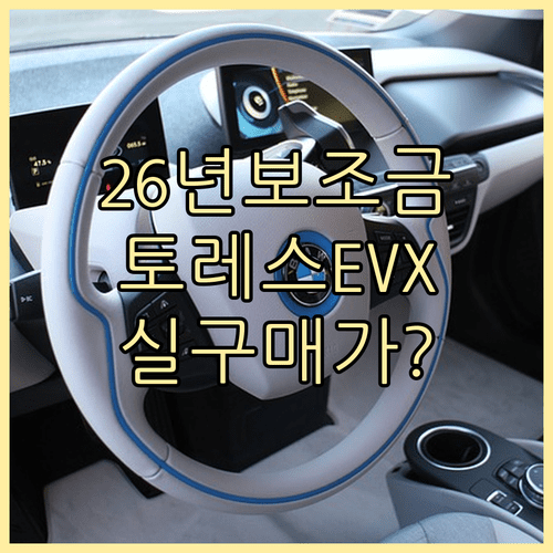 2026년 전기차 보조금 정책 변화와 토레스 EVX 18인치 실구매가