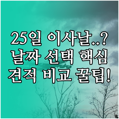 2026년 2월 25일 이사 날짜 선택 기준과 업체 견적 비교