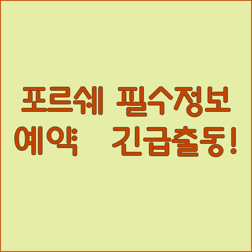 포르쉐 서비스 예약 및 긴급출동 연락처와 차대번호 확인 방법