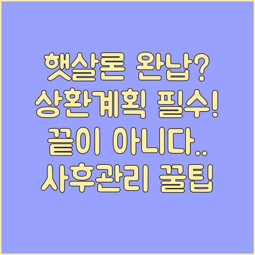 햇살론 원금 상환 후 상환 계획표 확인 및 사후 관리