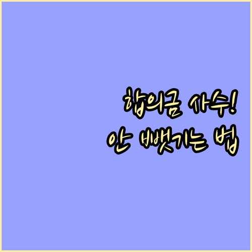 항목별 합의금 압류 보호 가능성 비교 및 증빙 자료 준비