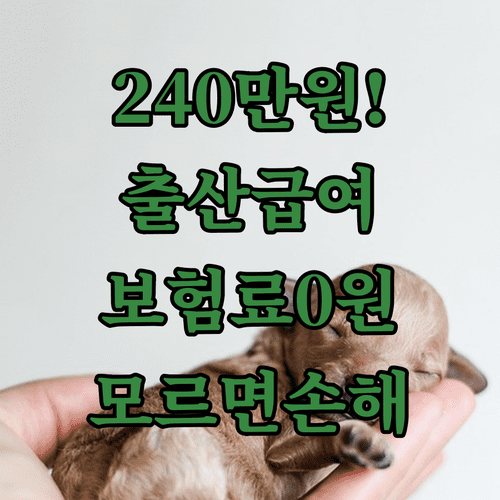 월 최대 240만 원 출산전후휴가 급여 및 4대보험 부담 경감법