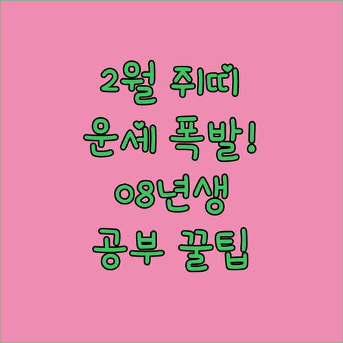 2월 쥐띠 운세 분석과 2008년생 맞춤형 주차별 공부 계획