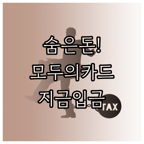 모두의카드 미수령 환급금 조회와 계좌 입금 절차