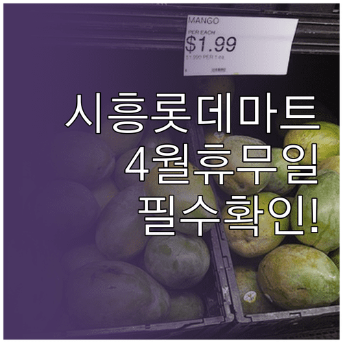 시흥 롯데마트 4월 영업시간과 정기 휴업일 상세 정보