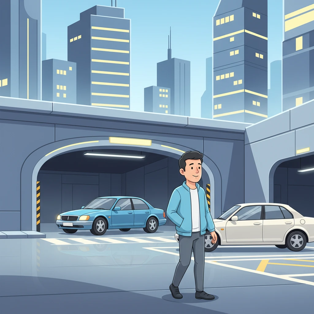 상수역 민영 주차장 전경