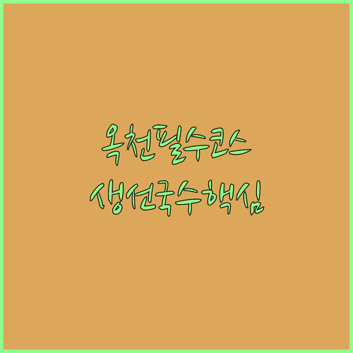 옥천 여행 준비물과 옷차림 지역 별미 생선국수 도리뱅뱅 정보