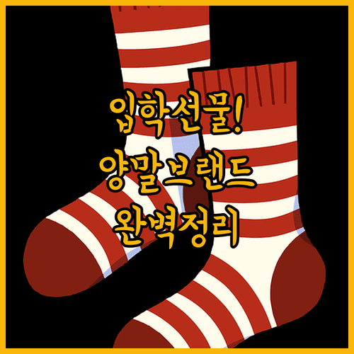 초등학교 입학 선물 양말 고르는 법 및 추천 브랜드 정리