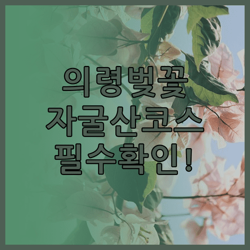 의령 벚꽃 개화 예상일과 자굴산 드라이브 코스 정보