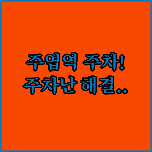 주엽역 주차 스트레스 없는 공영주차장 이용 상세 정보