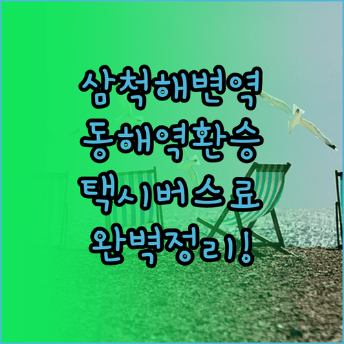 삼척해변역 최신 정보 | 동해역 환승 방법과 택시 버스 요금