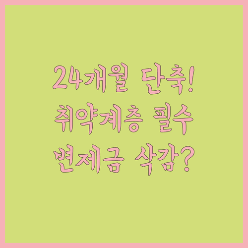 개인회생 24개월 변제 조건과 사회적 취약계층 자격 요건