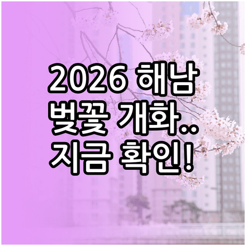 2026년 해남 벚꽃 개화 시기 및 만개 예정일 정보