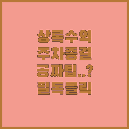 상록수역 주차장 총정리 | 요금 할인 무료 주차 팁