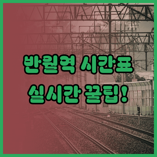 반월역 실시간 열차 시간표 확인 및 역내 주요 시설