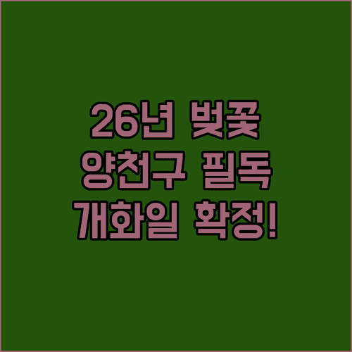 2026년 양천구 벚꽃 개화일 및 서서울호수공원 방문 정보