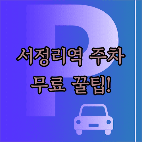 서정리역 근처 저렴한 주차장과 무료 감면 대상 확인