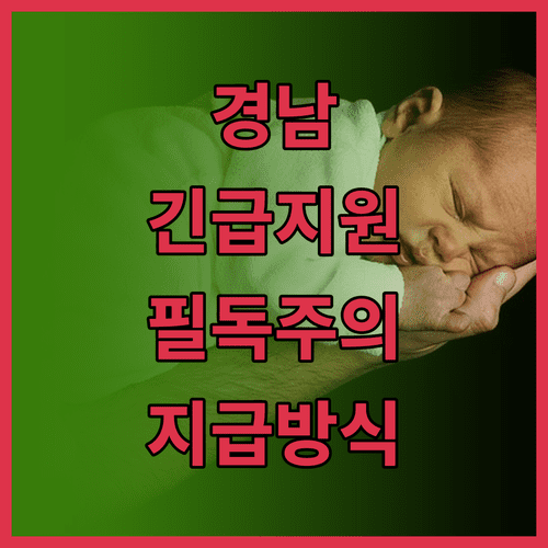 경상남도 긴급복지 지원금 신청 시 주의사항 및 지급 방식