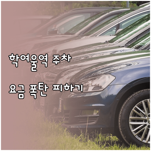 학여울역 인근 주차비 아끼는 방법 공영주차장 요금과 민간 앱 활용법