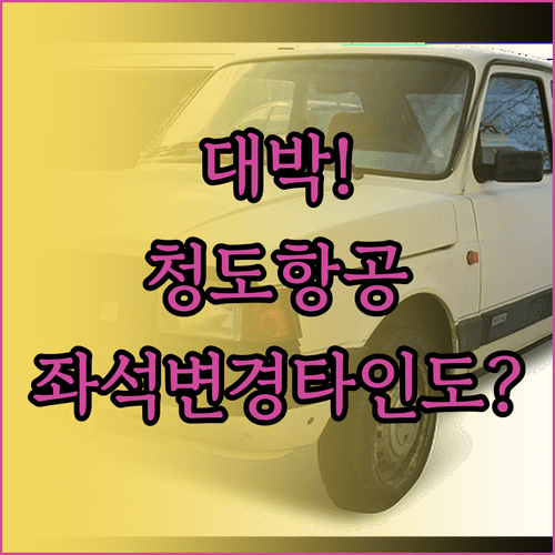 청도항공 좌석 변경, 타인이 예약한 항공권도 가능하다