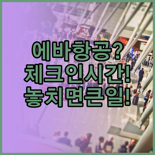 에바항공 온라인 체크인 시간 및 주의사항