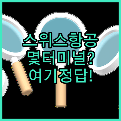 스위스 항공 인천공항 몇 터미널 | 제1터미널 위치와 수속 팁