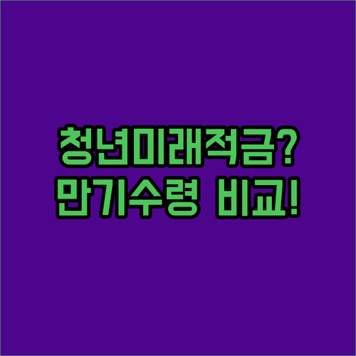 2026 청년미래적금 일반형과 우대형 만기 수령액 비교