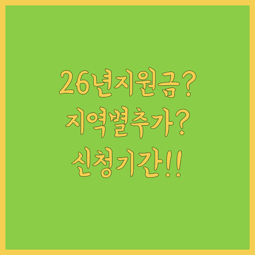 2026년 민생회복지원금 지역별 추가 금액과 신청 기간