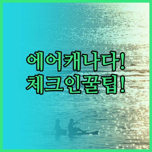 에어캐나다 앱으로 하는 온라인 체크인과 탑승권 저장법