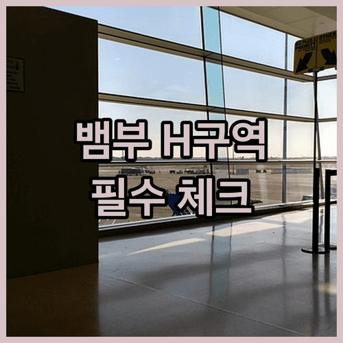 뱀부 항공 인천공항 제1터미널 H 구역 체크인 정보