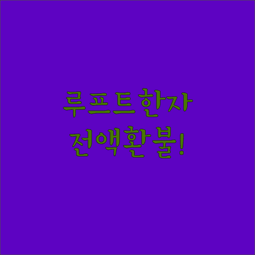 루프트한자 플렉스 운임 전액 환불 가능 조건