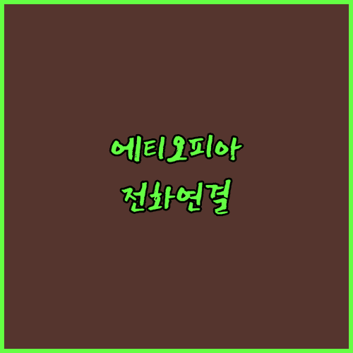 에티오피아항공 전화 연결 빠르게 하는 방법