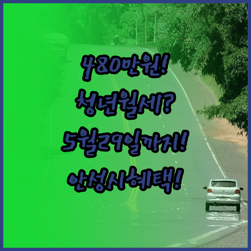 2026년 안성시 청년월세 480만원 혜택 | 신청 기간 3월 30일부터 5월 29일까지