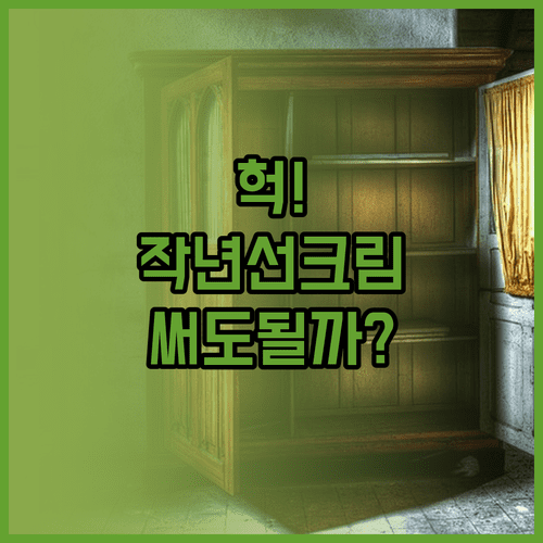 작년에 쓴 선크림 올해도 써도 될까 사용기한과 보관법