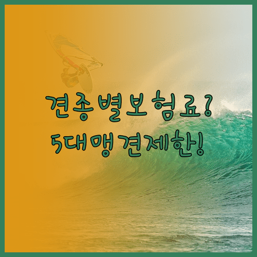 KB 펫보험 견종별 보험료와 5대 맹견 가입 제한 안내