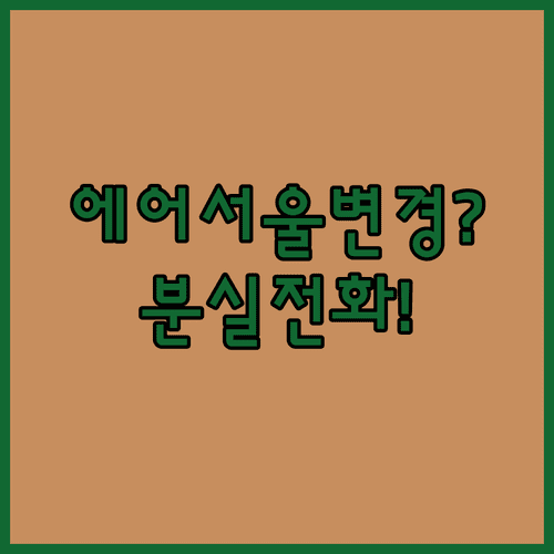 에어서울 예약 변경 및 수하물 분실 전화번호 1800-8100