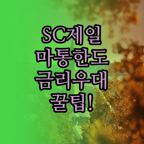 SC제일은행 마이너스통장 한도 높이는 금리 우대 팁