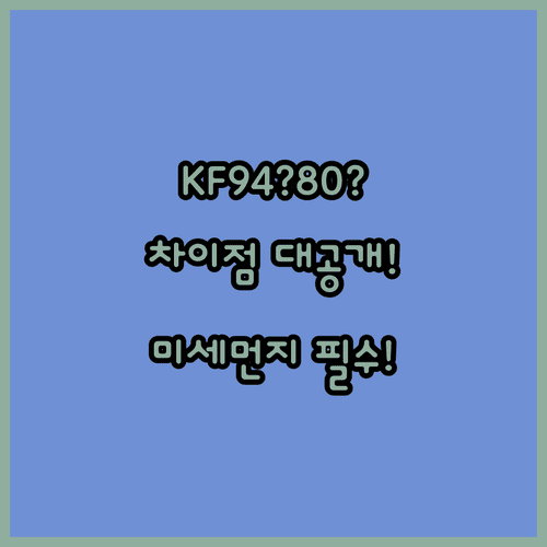 미세먼지 마스크 KF94 vs KF80 | 상황별 선택 방법과 차이점