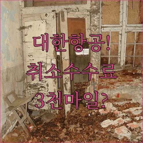 대한항공 마일리지 항공권 취소 수수료 3천마일부터