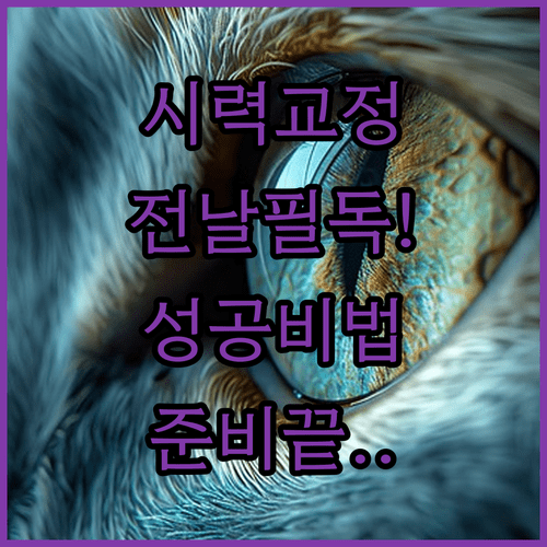 시력교정술 성공을 위한 전날 준비물과 생활 수칙 정리