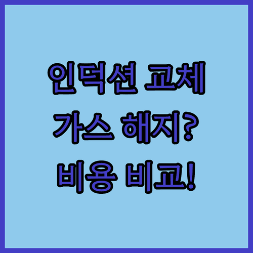 인덕션 교체 후 도시가스 해지와 재연결 비용 비교