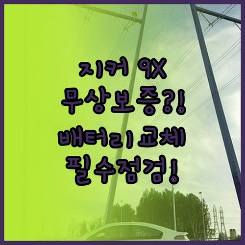 지커 9X 무상 수리 보증기간 정리 | 배터리 교체, 연장 조건과 점검 주기